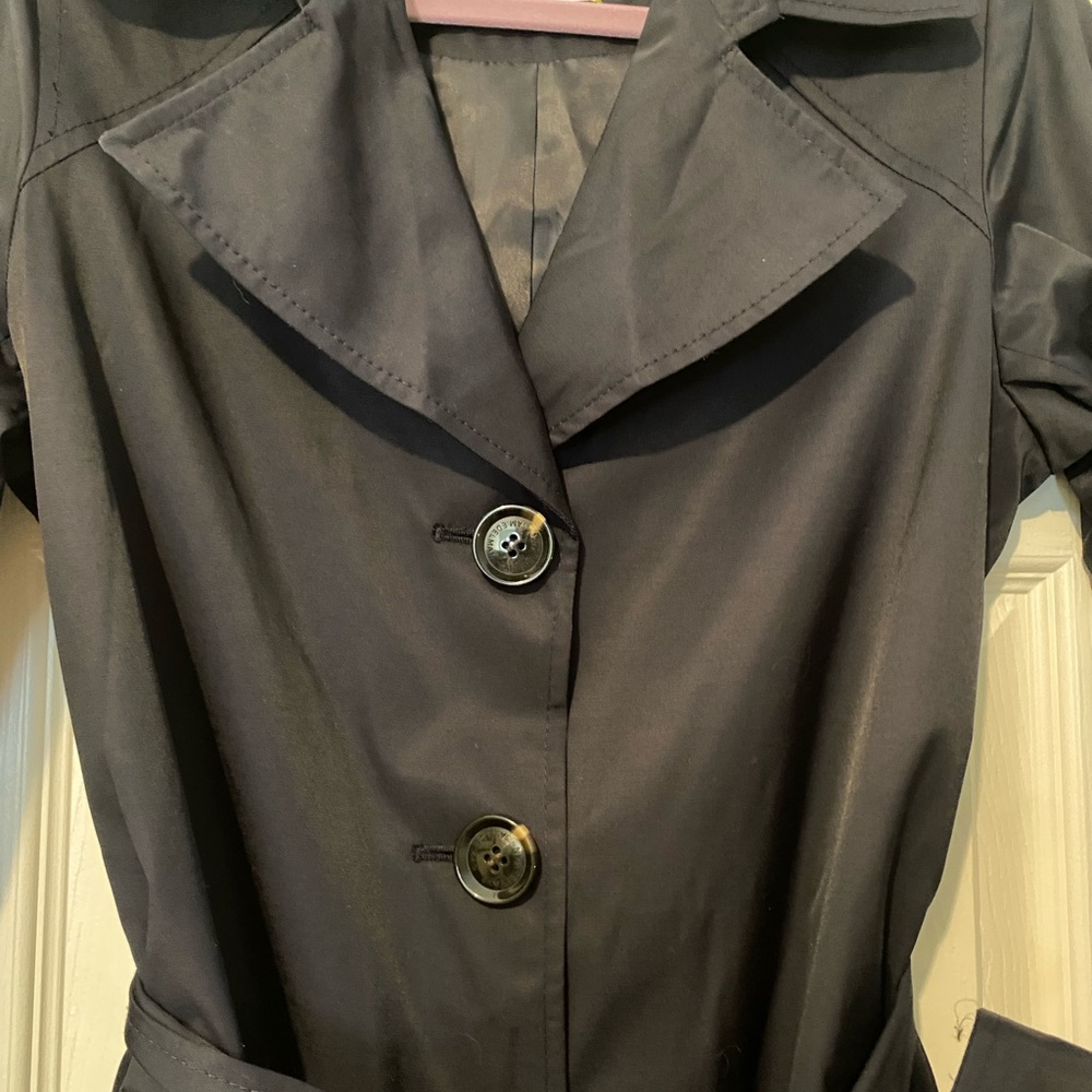 Sam Edelman Raincoat Trench Coat S Navy - Picture 4 of 10